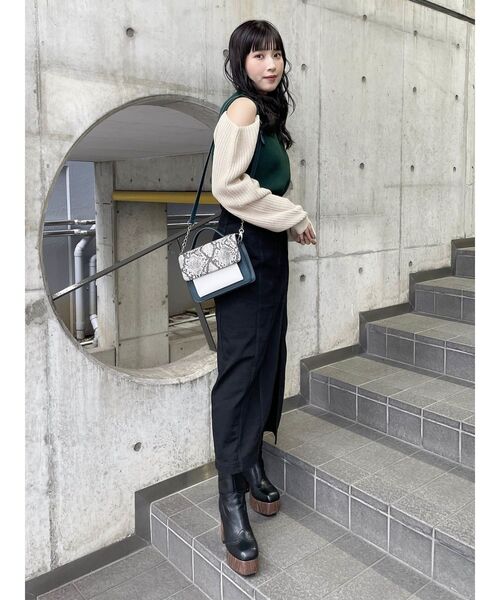 MURUA(ムルーア)の「カットスリーブニット(ニット/セーター・レディース・グリーン/ブラック/グレー・FREE)」の20枚目の写真