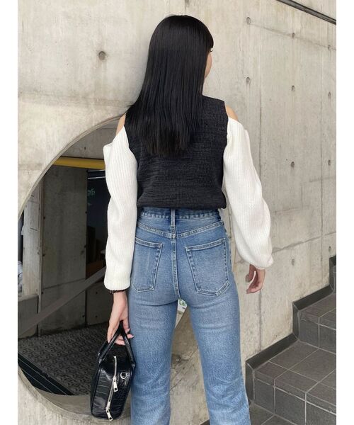 MURUA(ムルーア)の「カットスリーブニット(ニット/セーター・レディース・グリーン/ブラック/グレー・FREE)」の22枚目の写真