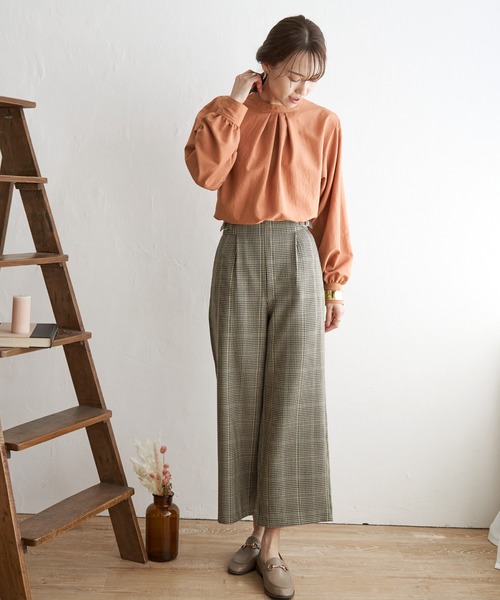 ikka（イッカ）の「前後2WAYバンドカラーシャツ（シャツ/ブラウス・レディース・オリーブ/チャコールグレー/その他1/オレンジ/オフホワイト・M/L/S）」の12枚目の写真