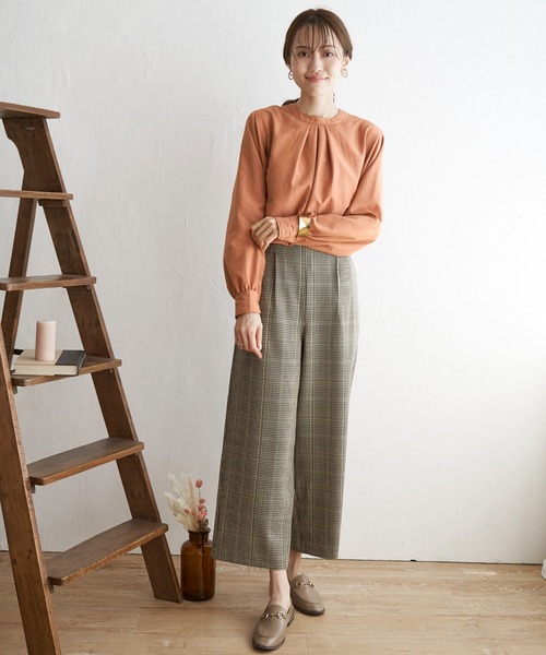 ikka（イッカ）の「前後2WAYバンドカラーシャツ（シャツ/ブラウス・レディース・オリーブ/チャコールグレー/その他1/オレンジ/オフホワイト・M/L/S）」の13枚目の写真