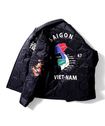 HOUSTON（ヒューストン）の「HOUSTON ヒューストン QUILTING VIETNAM JACKET 刺繍 キルティング ベトナムジャケット/ベトジャン/スーベニアジャケット（ブルゾン）」