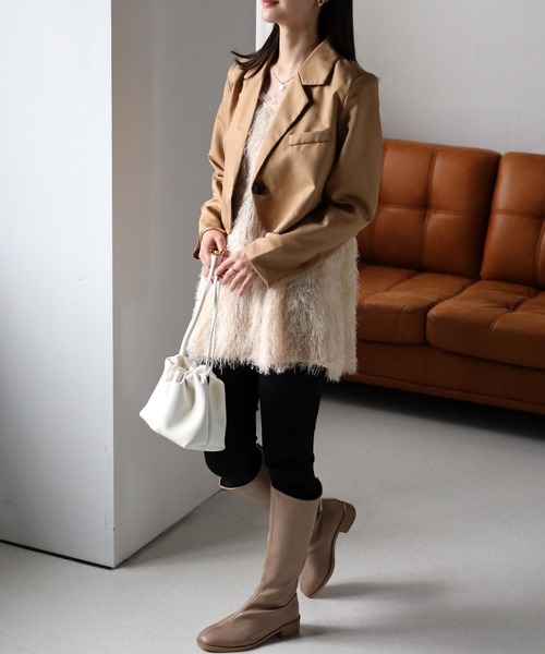 sakishimatokyo（サキシマトーキョー）の「フェザークルーネックベスト/ジレ（ベスト・レディース・グレー/アイボリー/ブラック・FREE）」の9枚目の写真