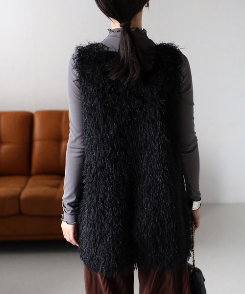 sakishimatokyo（サキシマトーキョー）の「フェザークルーネックベスト/ジレ（ベスト・レディース・グレー/アイボリー/ブラック・FREE）」の12枚目の写真