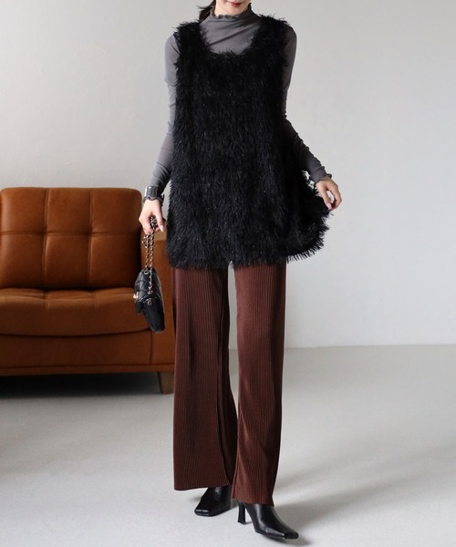 sakishimatokyo（サキシマトーキョー）の「フェザークルーネックベスト/ジレ（ベスト・レディース・グレー/アイボリー/ブラック・FREE）」の13枚目の写真