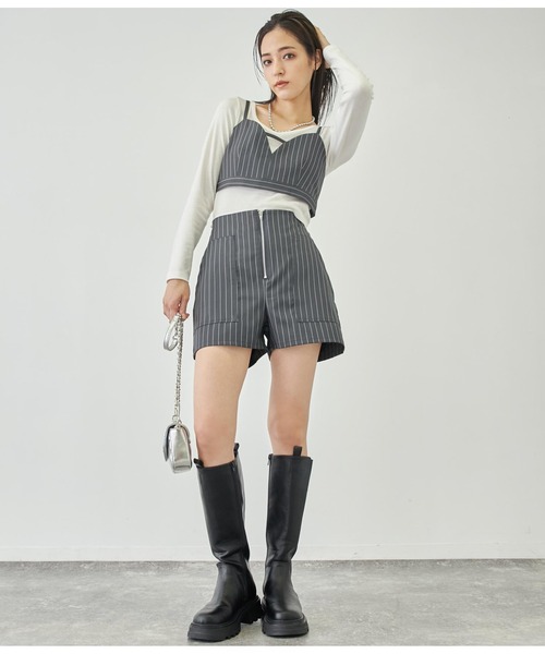 ANAP(アナップ)の「ベーシックUネックトップス(Tシャツ/カットソー・レディース・レッド/ホワイト/ブラック/グレー・FREE)」の12枚目の写真