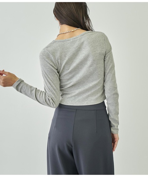 ANAP(アナップ)の「ベーシックUネックトップス(Tシャツ/カットソー・レディース・レッド/ホワイト/ブラック/グレー・FREE)」の20枚目の写真