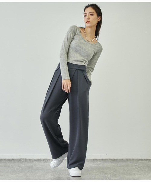 ANAP(アナップ)の「ベーシックUネックトップス(Tシャツ/カットソー・レディース・レッド/ホワイト/ブラック/グレー・FREE)」の21枚目の写真