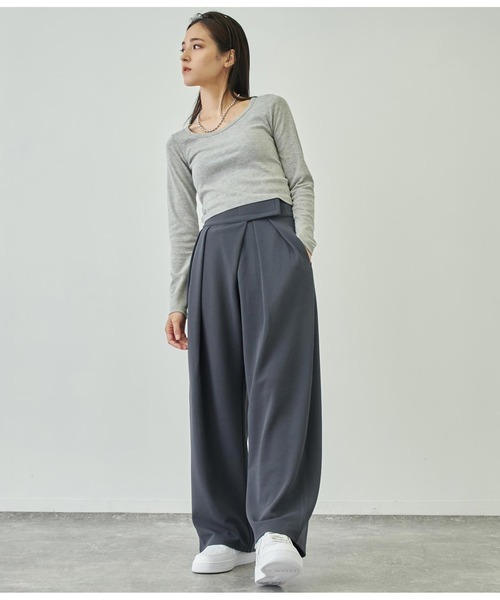 ANAP(アナップ)の「ベーシックUネックトップス(Tシャツ/カットソー・レディース・レッド/ホワイト/ブラック/グレー・FREE)」の22枚目の写真