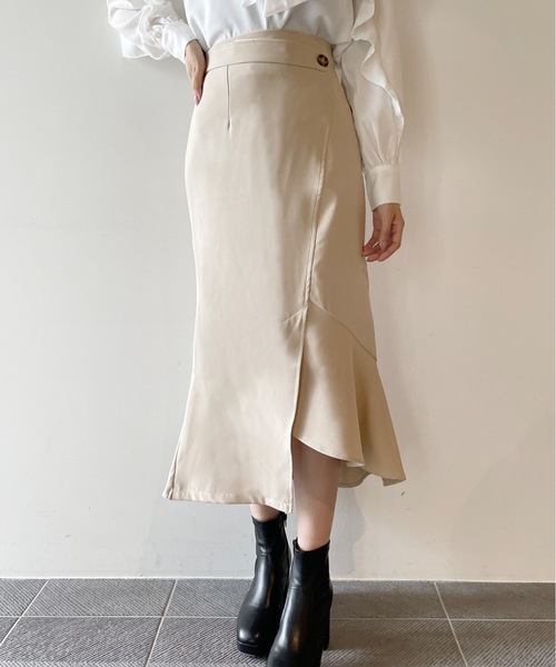 one way（ワンウェイ）の「アシメマーメードスカート（スカート・レディース・ブラック/グレー系その他/ベージュ・FREE）」の3枚目の写真