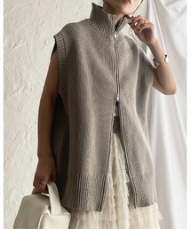She's Closet（シーズクローゼット）の「ダブルジップアップハイネックニットベストトップス（ベスト）」