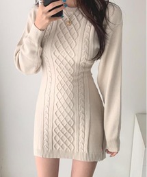 Chick | ▲Back Open Knit Tight Dress / バックオープンニットミニワンピース(ワンピース)