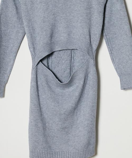 Chick（チック）の「▲Back Open Knit Tight Dress / バックオープンニットミニワンピース（ワンピース・レディース・ホワイト/ブラック/グレー・FREE）」の22枚目の写真