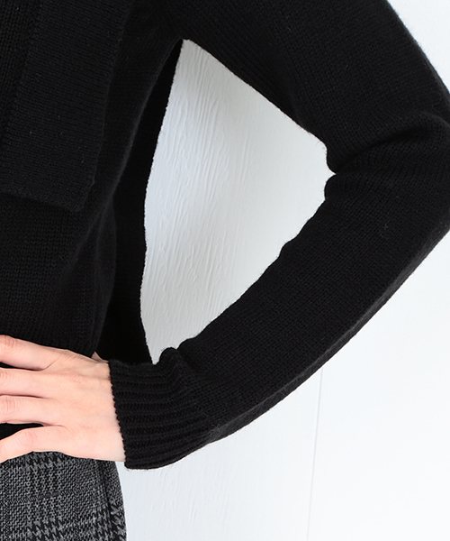 CAROLINA GLASER（カロリナ グレイサー）の「CAROLINA GLASER / ニット＋チェックワンピース（ワンピース・レディース・ブラック・ONE SIZE）」の6枚目の写真