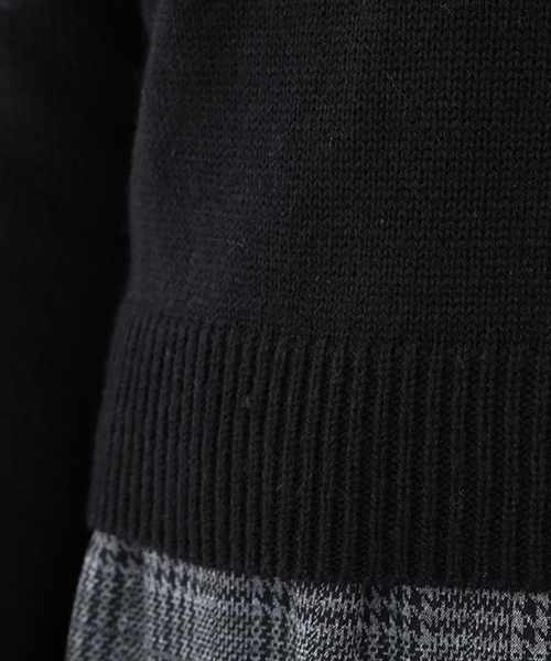 CAROLINA GLASER（カロリナ グレイサー）の「CAROLINA GLASER / ニット＋チェックワンピース（ワンピース・レディース・ブラック・ONE SIZE）」の11枚目の写真