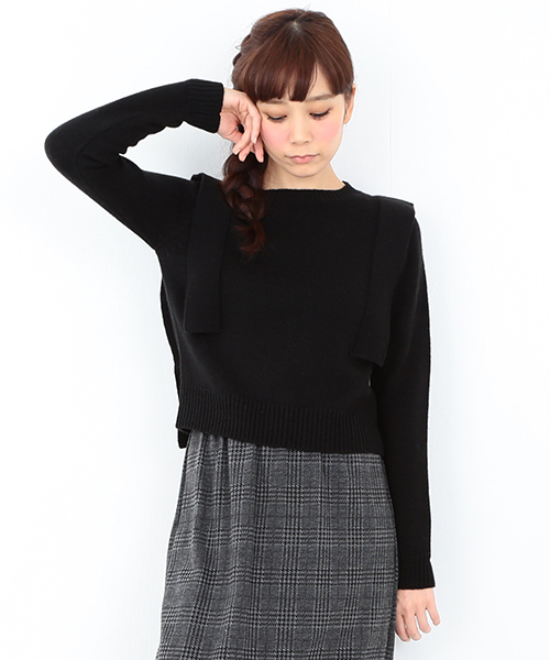 CAROLINA GLASER（カロリナ グレイサー）の「CAROLINA GLASER / ニット＋チェックワンピース（ワンピース・レディース・ブラック・ONE SIZE）」の12枚目の写真