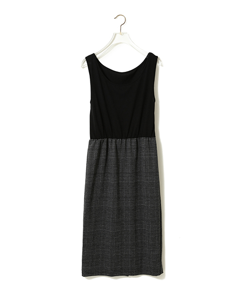 CAROLINA GLASER（カロリナ グレイサー）の「CAROLINA GLASER / ニット＋チェックワンピース（ワンピース・レディース・ブラック・ONE SIZE）」の13枚目の写真