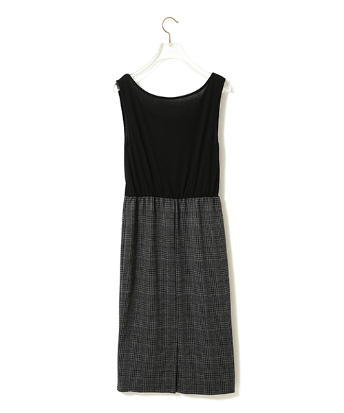 CAROLINA GLASER（カロリナ グレイサー）の「CAROLINA GLASER / ニット＋チェックワンピース（ワンピース・レディース・ブラック・ONE SIZE）」の14枚目の写真