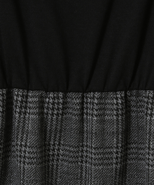 CAROLINA GLASER（カロリナ グレイサー）の「CAROLINA GLASER / ニット＋チェックワンピース（ワンピース・レディース・ブラック・ONE SIZE）」の7枚目の写真
