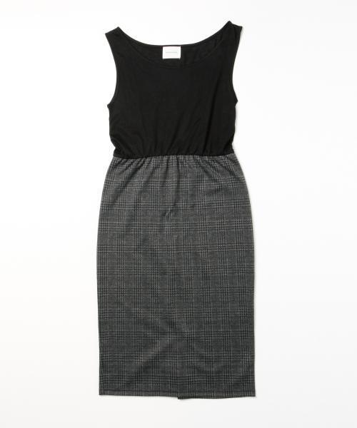 CAROLINA GLASER（カロリナ グレイサー）の「CAROLINA GLASER / ニット＋チェックワンピース（ワンピース・レディース・ブラック・ONE SIZE）」の18枚目の写真