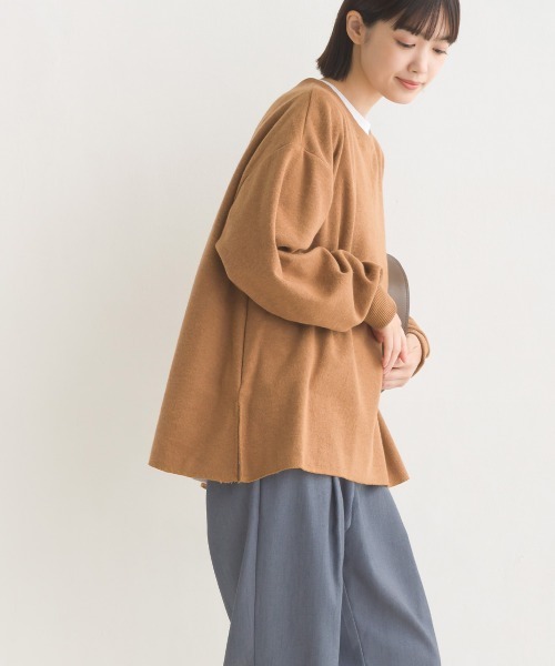 OMNES（オムネス）の「ニットリブAライン長袖プルオーバー（ニット/セーター・レディース・ピンク系その他/ベージュ/チャコール/キャメル・FREE）」の3枚目の写真