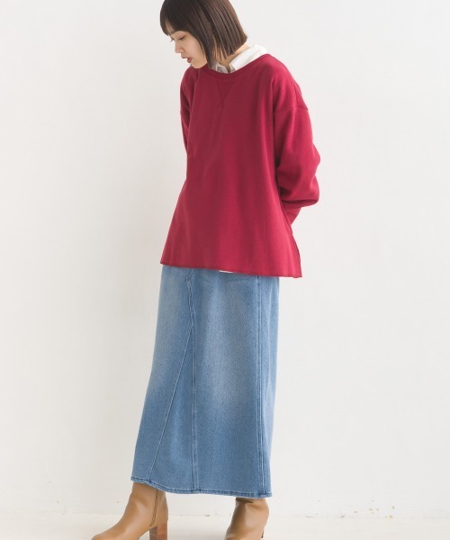 OMNES（オムネス）の「ニットリブAライン長袖プルオーバー（ニット/セーター・レディース・ピンク系その他/ベージュ/チャコール/キャメル・FREE）」の9枚目の写真