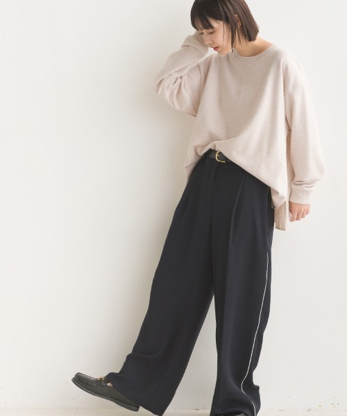 OMNES（オムネス）の「ニットリブAライン長袖プルオーバー（ニット/セーター・レディース・ピンク系その他/ベージュ/チャコール/キャメル・FREE）」の16枚目の写真