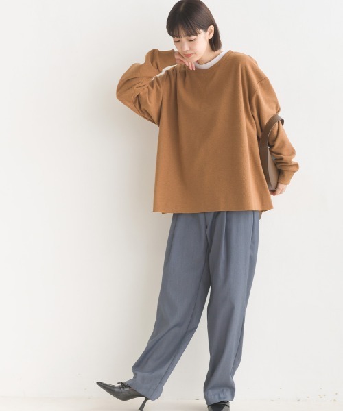 OMNES（オムネス）の「ニットリブAライン長袖プルオーバー（ニット/セーター・レディース・ピンク系その他/ベージュ/チャコール/キャメル・FREE）」の21枚目の写真