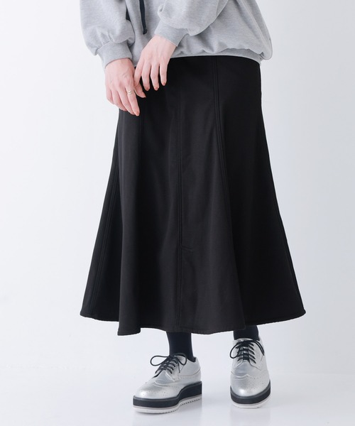 osharewalker（オシャレウォーカー）の「【機能素材】『裏ベロアマーメイドスカート』（スカート・レディース・ボルドー/ブラック/ベージュ/ネイビー・1/2）」の2枚目の写真