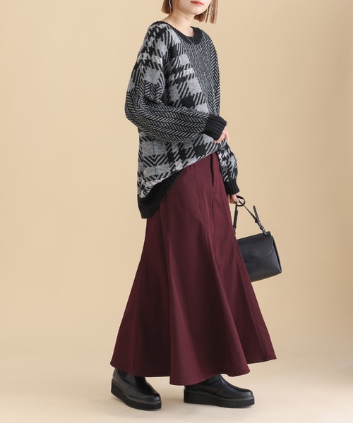 osharewalker（オシャレウォーカー）の「【機能素材】『裏ベロアマーメイドスカート』（スカート・レディース・ボルドー/ブラック/ベージュ/ネイビー・1/2）」の7枚目の写真