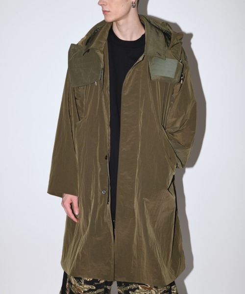 SUPERTHANKS（スーパーサンクス）の「２WAYステンカラーコート（ユニセックス）Soutien collar field top coat（ステンカラーコート・メンズ・オリーブ/ブラック/ライトグレー・M/L/S）」の8枚目の写真