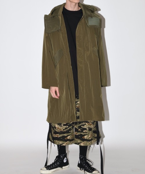 SUPERTHANKS（スーパーサンクス）の「２WAYステンカラーコート（ユニセックス）Soutien collar field top coat（ステンカラーコート・メンズ・オリーブ/ブラック/ライトグレー・M/L/S）」の5枚目の写真