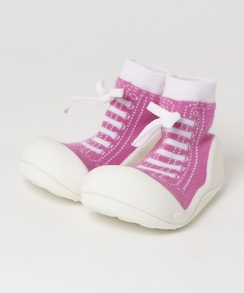 Attipas(アティパス)の「ATTIPAS BABYSHOE アティパス ソックスシューズ スニーカーズ(ベビーシューズ/ベビーソックス・キッズ・レッド/ピンク/ブルー/グレー/パープル・5.5/6.5/4.5/3.5)」の4枚目の写真