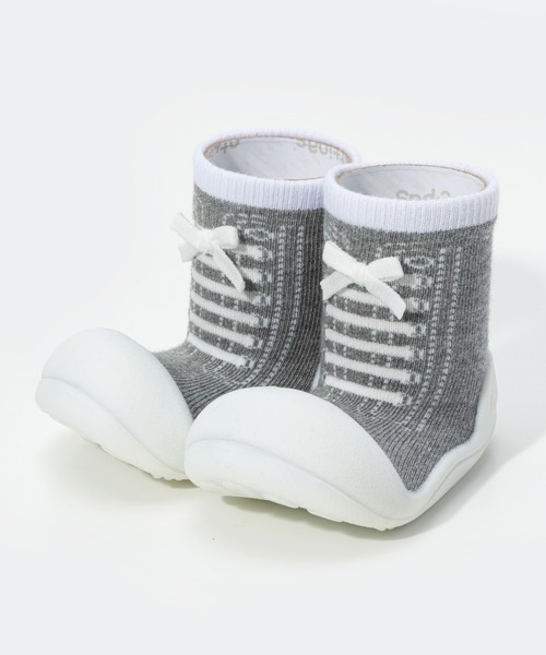 Attipas(アティパス)の「ATTIPAS BABYSHOE アティパス ソックスシューズ スニーカーズ(ベビーシューズ/ベビーソックス・キッズ・レッド/ピンク/ブルー/グレー/パープル・5.5/6.5/4.5/3.5)」の2枚目の写真