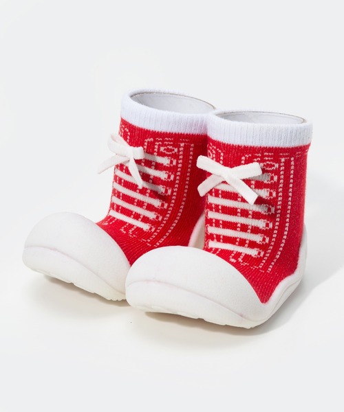 Attipas(アティパス)の「ATTIPAS BABYSHOE アティパス ソックスシューズ スニーカーズ(ベビーシューズ/ベビーソックス・キッズ・レッド/ピンク/ブルー/グレー/パープル・5.5/6.5/4.5/3.5)」の1枚目の写真