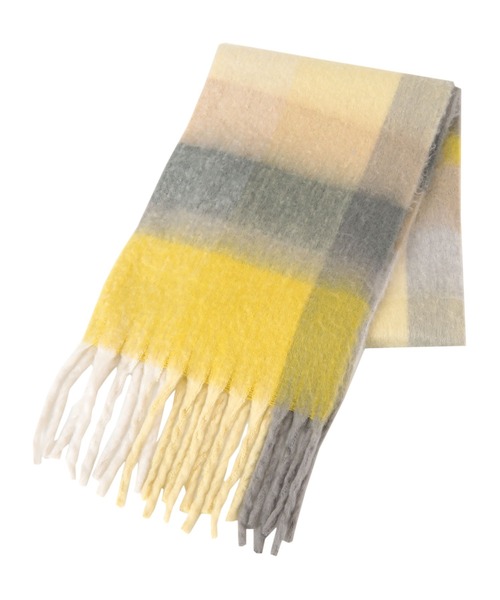 titivate（ティティベイト）の「チェックボリュームマフラー/ストール（マフラー・レディース・パープル/グリーン/イエロー/ブルー・FREE）」の8枚目の写真