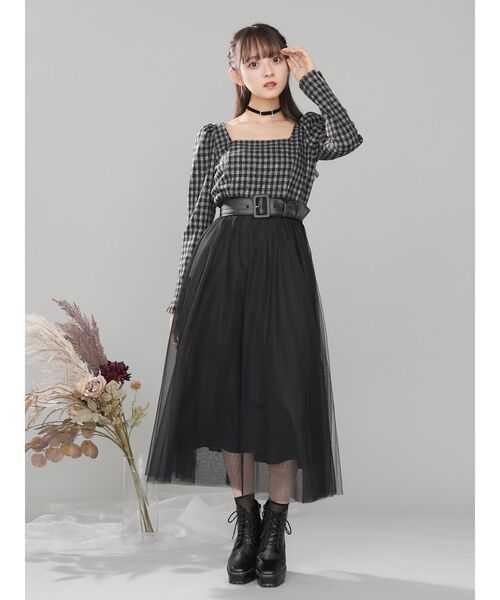 EATME（イートミー）の「チュールドッキングワンピース（ワンピース・レディース・ブラック/その他1/ブラウン・MEDIUM/SMALL）」の12枚目の写真