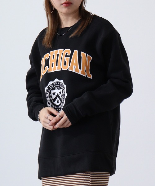 FUNALIVE(ファンアライブ)の「College logo print brushed lining sweatshirt / カレッジロゴ プリント 裏起毛トレーナー スウェット unisex(スウェット・メンズ・ネイビー系/アイボリー/チャコール/ホワイト/ブラック系1/ホワイト系/杢グレー/ベージュ/ブラック/グレー系/ブラック系2/ヘザーチャコール/グレイッシュベージュ/ブラック系3/ブラック系/チャコールグレー/グリーン系1/ネイビー/グリーン/ベージュ系・XL/M/L)」の7枚目の写真