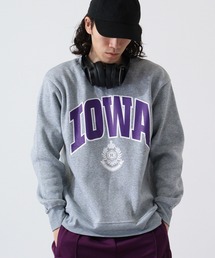 College logo print brushed lining sweatshirt / カレッジロゴ プリント 裏起毛トレーナー スウェット unisex