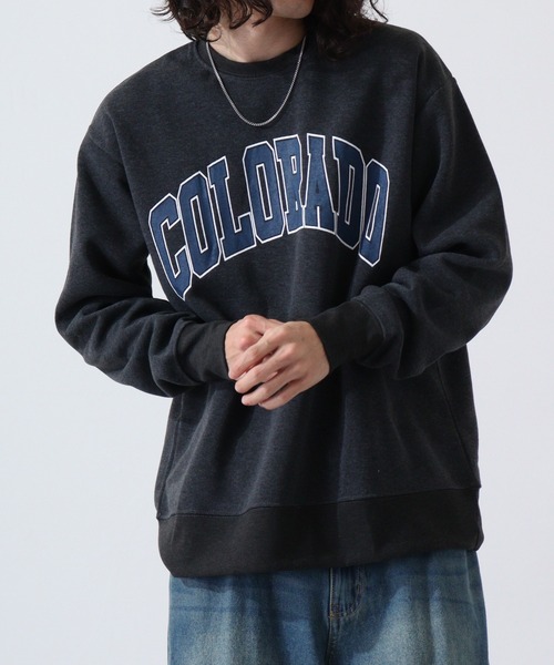FUNALIVE(ファンアライブ)の「College logo print brushed lining sweatshirt / カレッジロゴ プリント 裏起毛トレーナー スウェット unisex(スウェット・メンズ・ネイビー系/アイボリー/チャコール/ホワイト/ブラック系1/ホワイト系/杢グレー/ベージュ/ブラック/グレー系/ブラック系2/ヘザーチャコール/グレイッシュベージュ/ブラック系3/ブラック系/チャコールグレー/グリーン系1/ネイビー/グリーン/ベージュ系・XL/M/L)」の11枚目の写真