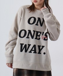 College logo print brushed lining sweatshirt / カレッジロゴ プリント 裏起毛トレーナー スウェット unisex