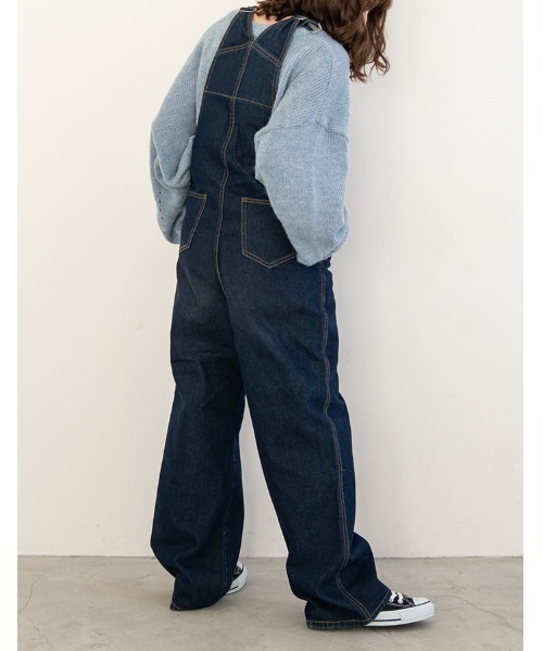 chocomee（チョコミー）の「men's like overalls（サロペット/オーバーオール・レディース・インディゴブルー・FREE）」の5枚目の写真