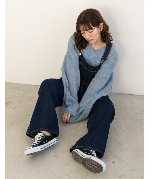 chocomee（チョコミー）の「men's like overalls（サロペット/オーバーオール・レディース・インディゴブルー・FREE）」の4枚目の写真