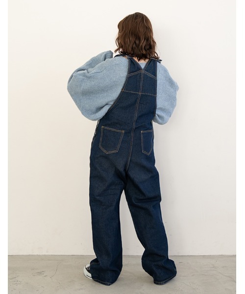 chocomee（チョコミー）の「men's like overalls（サロペット/オーバーオール・レディース・インディゴブルー・FREE）」の2枚目の写真