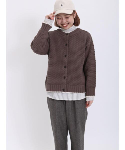 Samansa Mos2（サマンサ モスモス）の「【アンチピリング・マシンウォッシャブル】前後2WAYニット（カーディガン/ボレロ・レディース・ブラック/キナリ/グリーン/ピンク/モカ/イエロー・F）」の3枚目の写真