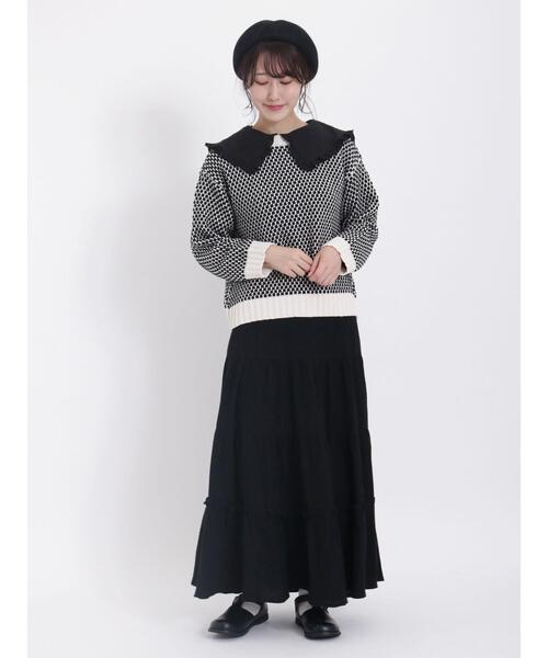 Samansa Mos2（サマンサ モスモス）の「【アンチピリング・マシンウォッシャブル】前後2WAYニット（カーディガン/ボレロ・レディース・ブラック/キナリ/グリーン/ピンク/モカ/イエロー・F）」の19枚目の写真