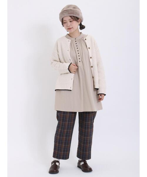 Samansa Mos2（サマンサ モスモス）の「【アンチピリング・マシンウォッシャブル】前後2WAYニット（カーディガン/ボレロ・レディース・ブラック/キナリ/グリーン/ピンク/モカ/イエロー・F）」の21枚目の写真