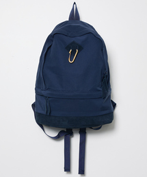 ネイビー レザー バックパック フラップ付き バックパック/リュック（ブルー・ネイビー/青色系・レザー・本革