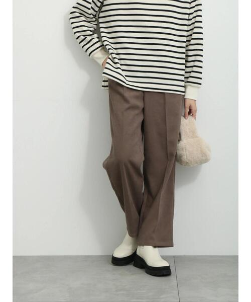 Samansa Mos2 blue（サマンサモスモスブルー）の「サイドベルトタックパンツ（その他パンツ・レディース・ブラック/グレー/ラベンダー・F）」の3枚目の写真