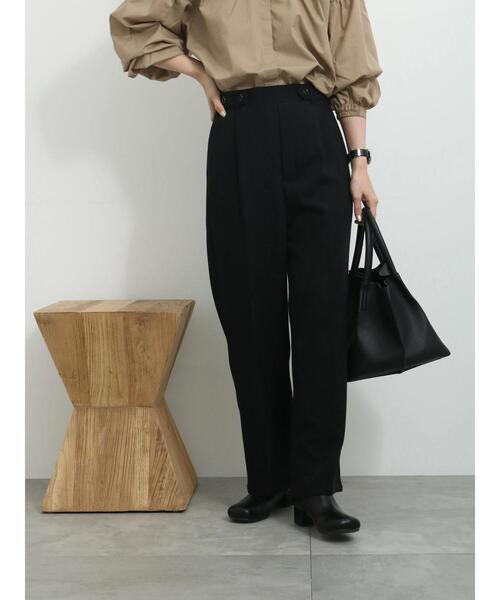 Samansa Mos2 blue（サマンサモスモスブルー）の「サイドベルトタックパンツ（その他パンツ・レディース・ブラック/グレー/ラベンダー・F）」の10枚目の写真