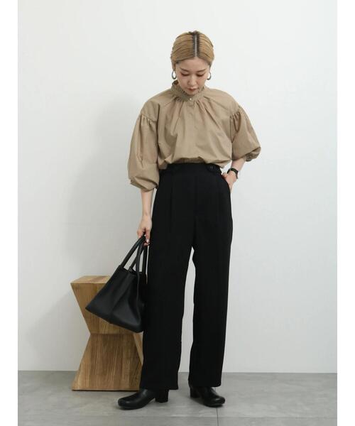 Samansa Mos2 blue（サマンサモスモスブルー）の「サイドベルトタックパンツ（その他パンツ・レディース・ブラック/グレー/ラベンダー・F）」の11枚目の写真